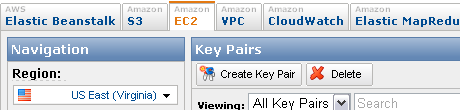 Create keypair button