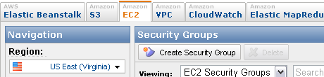 Create Security Group button