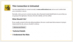 Firefox SSL warning page